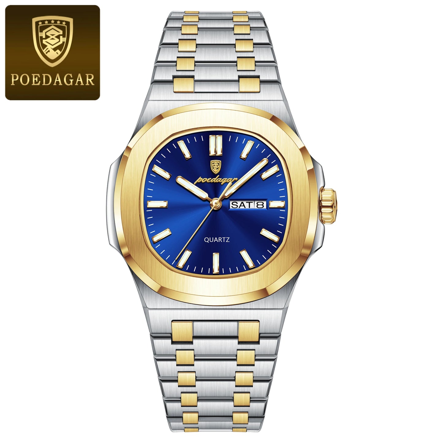 POEDAGAR Luxury Square Men's